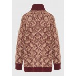 Funky Buddha Γυναικείο Πλεκτό Με Ψηλό Λαιμό (FBL012-132-09-MAROON)