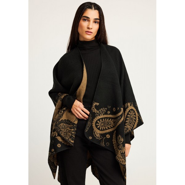 Funky Buddha Ethnic Pattern Πόντσο Γυναικείο (FBL012-132-10-BLACK)