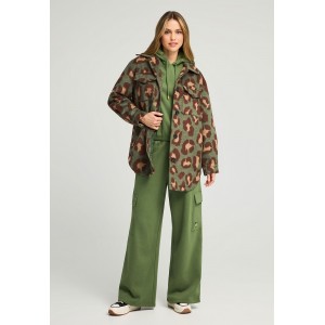 Funky Buddha Leopard Faux Fur Jacket Γυναικείο (FBL012-133-01-KHAKI)