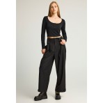 Funky Buddha Balloon Fit Γυναικεία Παντελόνα Μαύρη