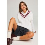 Funky Buddha Πλεκτό Κοντομάνικο (FBL012-135-09-WHITE)