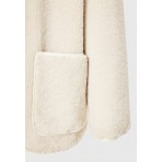 Funky Buddha Γυναικείο Μπουφάν Sherpa με Κουκούλα Εκρού