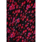 Funky Buddha Floral V-Neck Φόρεμα Midi Γυναικείο (FBL012-136-13-BLACK)