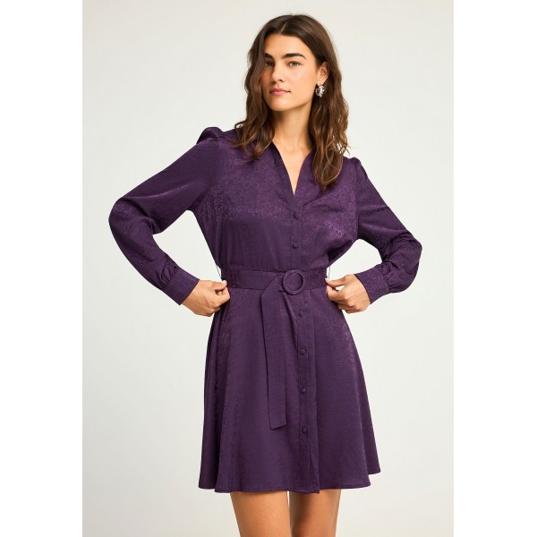 Funky Buddha Ζακάρ Φόρεμα Mini Γυναικείο (FBL012-137-13-ROYAL-PURPLE)