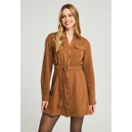 Funky Buddha Φόρεμα Mini Γυναικείο (FBL012-138-13-CHESTNUT)