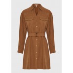 Funky Buddha Φόρεμα Mini Γυναικείο (FBL012-138-13-CHESTNUT)