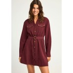 Funky Buddha Φόρεμα Mini Γυναικείο (FBL012-138-13-MAROON)