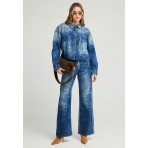 Funky Buddha Γυναικείο Τζην Μπουφάν (FBL012-160-01-MD-BLUE)