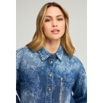 Funky Buddha Γυναικείο Τζην Μπουφάν (FBL012-160-01-MD-BLUE)