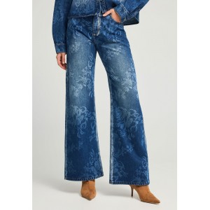 Funky Buddha Floral Pattern Παντελόνι Τζιν Γυναικείο (FBL012-161-02-MD-BLUE)