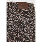 Funky Buddha Leopard Print Φούστα Mini Γυναικεία (FBL012-162-14-CHESTNUT)