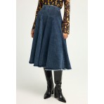 Funky Buddha Denim Φούστα Μidi Γυναικεία (FBL012-163-14-DK-BLUE)