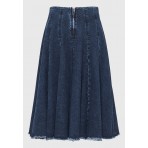 Funky Buddha Denim Φούστα Μidi Γυναικεία (FBL012-163-14-DK-BLUE)