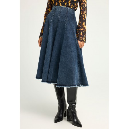 Funky Buddha Denim Φούστα Μidi Γυναικεία 