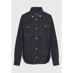 Funky Buddha Denim Πουκάμισο Μακρυμάνικο Γυναικείο (FBL012-164-05-DK-BLUE)