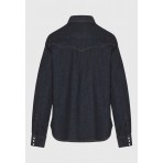 Funky Buddha Denim Πουκάμισο Μακρυμάνικο Γυναικείο (FBL012-164-05-DK-BLUE)