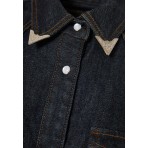 Funky Buddha Denim Πουκάμισο Μακρυμάνικο Γυναικείο (FBL012-164-05-DK-BLUE)