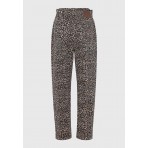 Funky Buddha Slouchy Fit Αnimal Print Παντελόνι Τζιν Γυναικείο (FBL012-167-02-CHESTNUT)