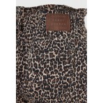 Funky Buddha Slouchy Fit Αnimal Print Παντελόνι Τζιν Γυναικείο (FBL012-167-02-CHESTNUT)