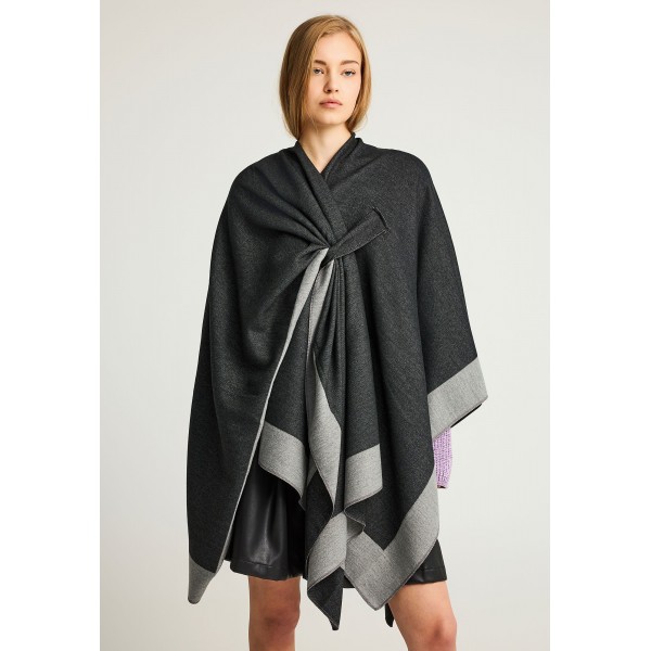 Funky Buddha Two-Tone Πόντσο Γυναικείο (FBL012-167-10-ANTHRACITE)