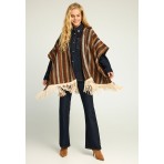 Funky Buddha Γυναικεία Κάπα με Κουκούλα Καφέ, Μπεζ, Μαύρη