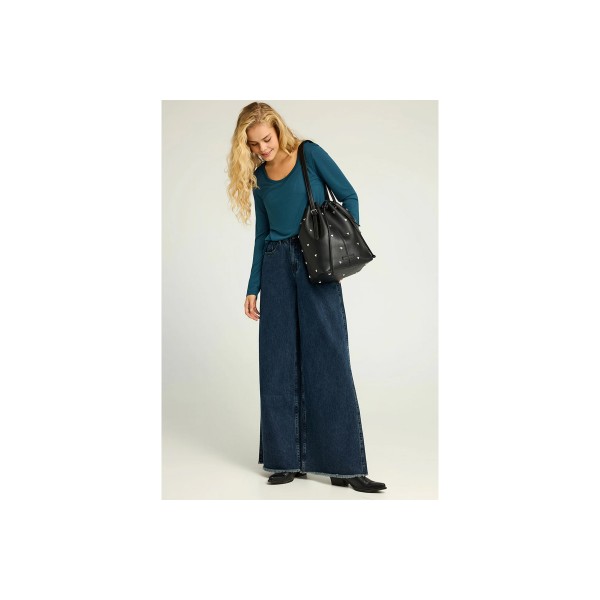 Funky Buddha Wide Leg Παντελόνι Τζιν Γυναικείο (FBL012-177-02-DK-BLUE)