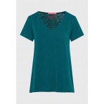 Funky Buddha Γυναικεία Κοντομάνικη Μπλούζα Κυπαρισσί