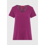 Funky Buddha Γυναικεία Κοντομάνικη Μπλούζα Μωβ