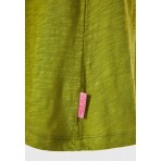 Funky Buddha Γυναικεία Κοντομάνικη Μπλούζα Πράσινη