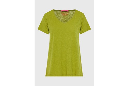 Funky Buddha The Basics Collection V-Neck T-Shirt Γυναικείο (FBL013-100-04-PICKLE)