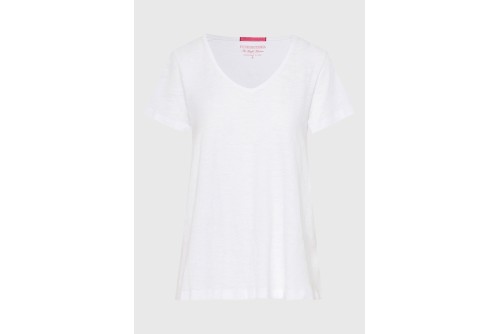 Funky Buddha The Basics Collection V-Neck T-Shirt Γυναικείο (FBL013-100-04-WHITE)