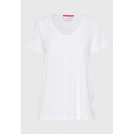 Funky Buddha Γυναικεία Κοντομάνικη Μπλούζα Λευκή