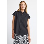 Funky Buddha Γυναικείο Κοντομάνικο Πουκάμισο Μαύρο