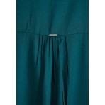 Funky Buddha Γυναικείο Κοντομάνικο Πουκάμισο Κυπαρισσί