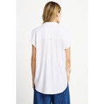 Funky Buddha Γυναικείο Κοντομάνικο Πουκάμισο Λευκό