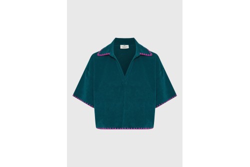 Funky Buddha Terry Towel Polo Γυναικείο (FBL013-100-06-EMERALD)