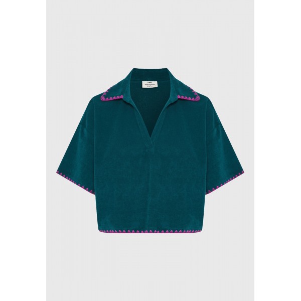 Funky Buddha Terry Towel Polo Γυναικείο (FBL013-100-06-EMERALD)