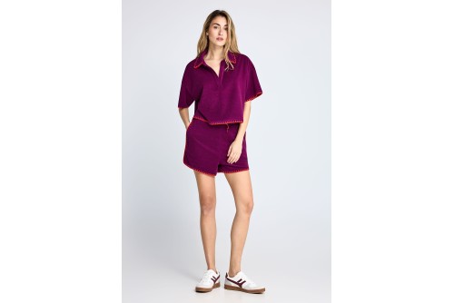 Funky Buddha Terry Towel Polo Γυναικείο (FBL013-100-06-GRAPE-JUICE)