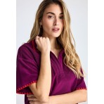 Funky Buddha Γυναικεία Μπλούζα Με Γιακά Πόλο (FBL013-100-06-GRAPE-JUICE)