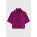 Funky Buddha Γυναικεία Μπλούζα Με Γιακά Πόλο (FBL013-100-06-GRAPE-JUICE)