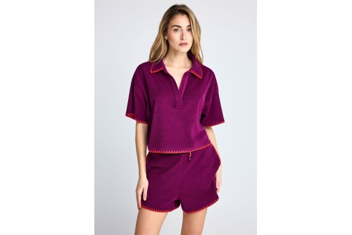 Funky Buddha Terry Towel Polo Γυναικείο (FBL013-100-06-GRAPE-JUICE)
