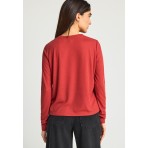 Funky Buddha Γυναικεία Μακρυμάνικη Μπλούζα Κεραμιδί