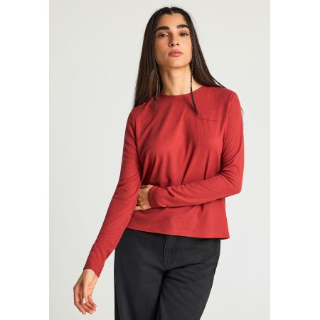 Funky Buddha Γυναικεία Μακρυμάνικη Μπλούζα Κεραμιδί