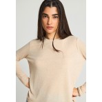 Funky Buddha Γυναικεία Μακρυμάνικη Μπλούζα Μπεζ