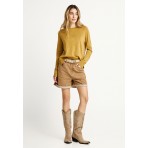 Funky Buddha Γυναικείο Πουλόβερ Μουσταρδί