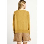 Funky Buddha Γυναικείο Πουλόβερ Μουσταρδί