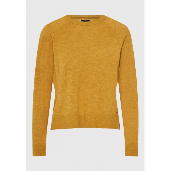 Funky Buddha Cotton Fine Knit Πουλόβερ Γυναικείο (FBL013-100-09-HONEY-MUSTARD)
