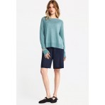 Funky Buddha Γυναικείο Πλεκτό Με Λαιμόκοψη (FBL013-100-09-MINERAL-BLUE)