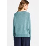 Funky Buddha Γυναικείο Πλεκτό Με Λαιμόκοψη (FBL013-100-09-MINERAL-BLUE)