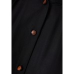 Funky Buddha Γυναικείο Κοντομάνικο Φόρεμα Midi με Ζώνη Μαύρο